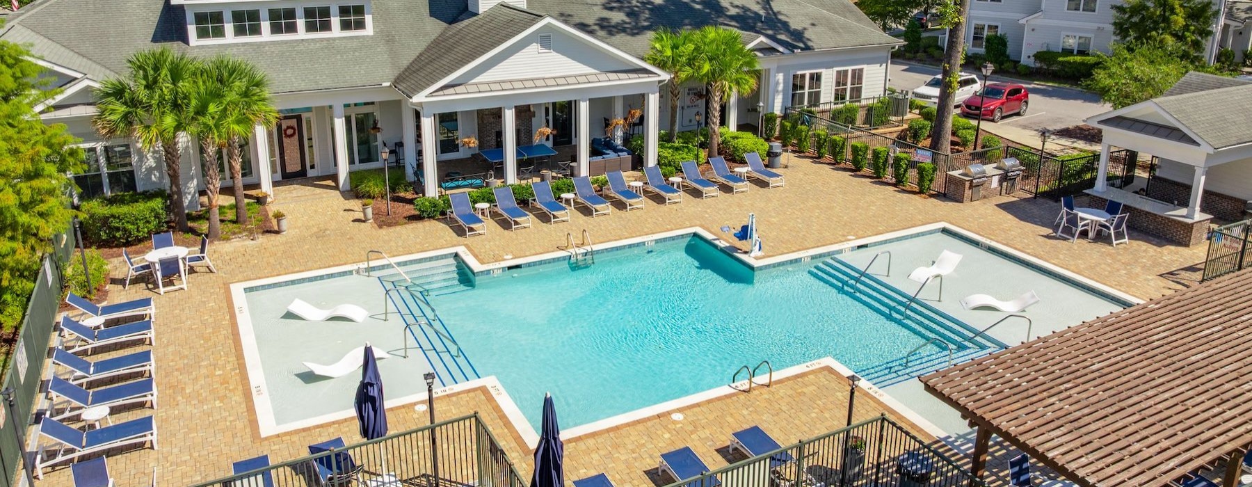a swimming pool in a backyard