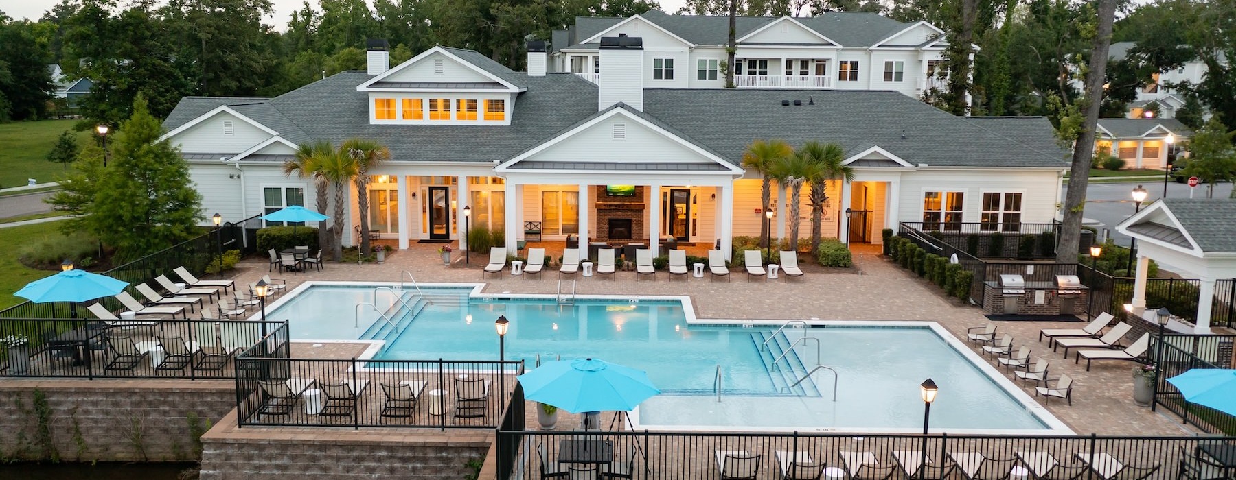 a large house with a pool